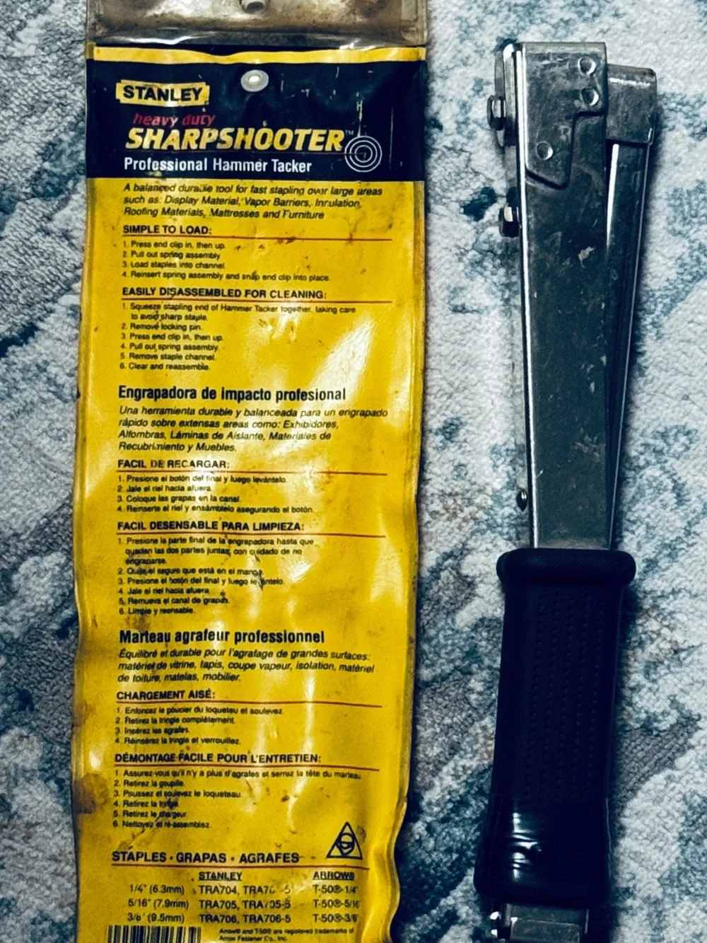 Stanley Sharpshooter Hammer Tacker in Yellow and Black - Picture 3 of 5